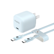 Mophie 30W USB-C GaN Charger + Cable Bundle (30W/GaN, 60W/1M) - Blue