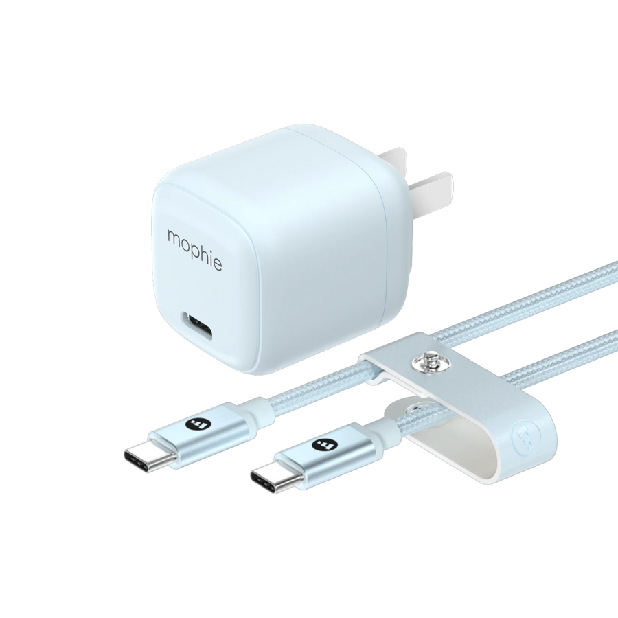 Mophie 30W USB-C GaN Charger + Cable Bundle - Blue in Lebanon - OutGeeked