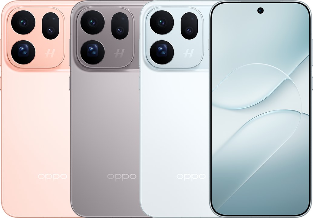 OPPO Find X10 in Glow Coral, Mist Grey and Glacier Blue