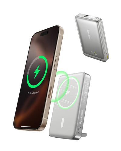 Baseus Nomos Qi2 10,000mAh - 45W (Magnetic Power Bank with Kickstand and Built-in USB-C Cable)