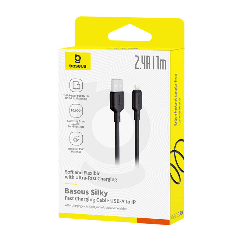 Baseus Silky Series Fast Charging Cable USB-A to Lighting (1m Length with Ultra-Fast Charging)