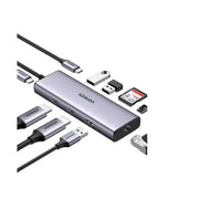 UGREEN 9-in-1 USB-C To 65W PD + 2xUSB3.0 + 1xUSB2.0 + 2x4K 60Hz HDMI + Ethernet + SD + TF (90119) | USB-C Hub