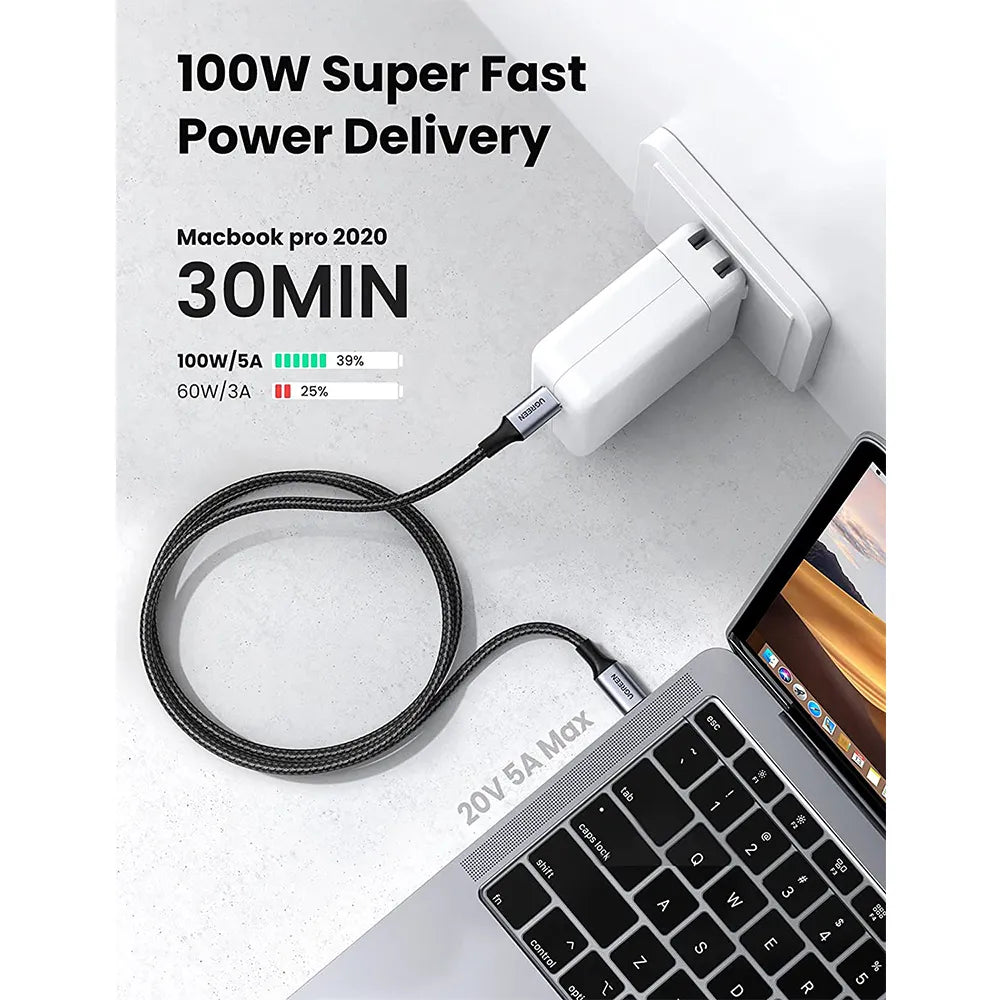 UGREEN USB-C to USB-C (5A/100W PD/QC4.0) | Fast Charge & Sync Cable