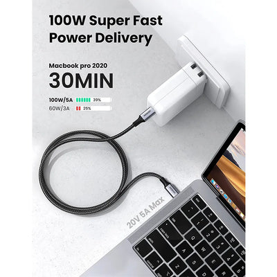 UGREEN USB-C to USB-C (5A/100W PD/QC4.0) | Fast Charge & Sync Cable