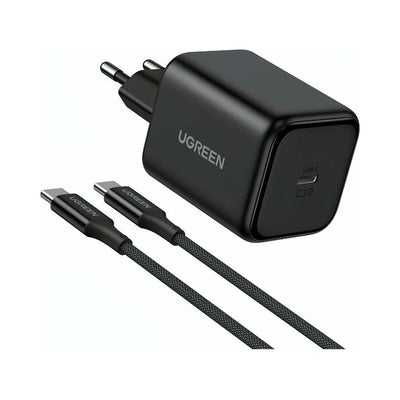 UGREEN 45W USB-C GaN Fast Wall Charger with 1M USB-C to USB-C Cable - Black
