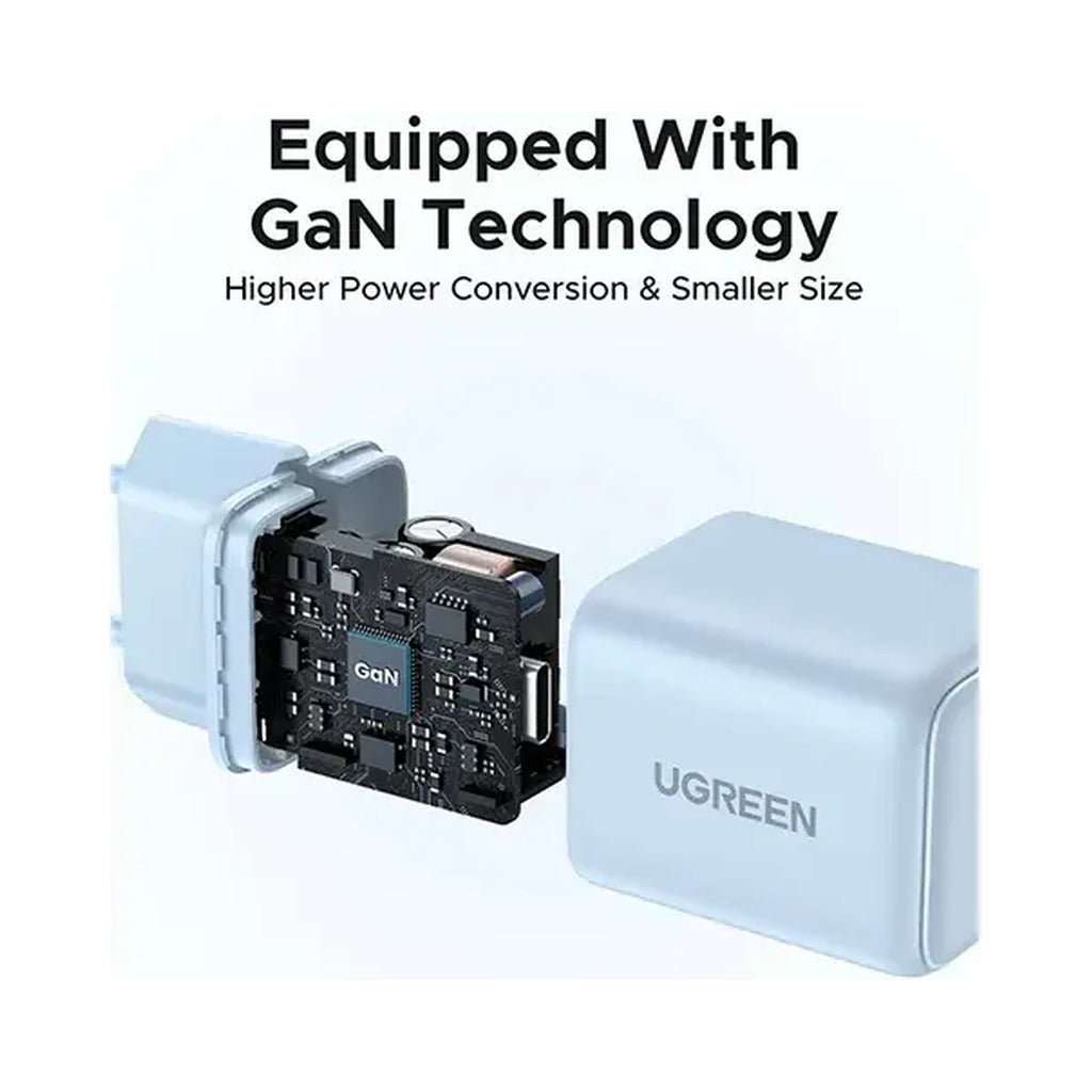 UGREEN 20W GaN USB-C Wall Charger with PD3.0 & QC4.0+ - Blue