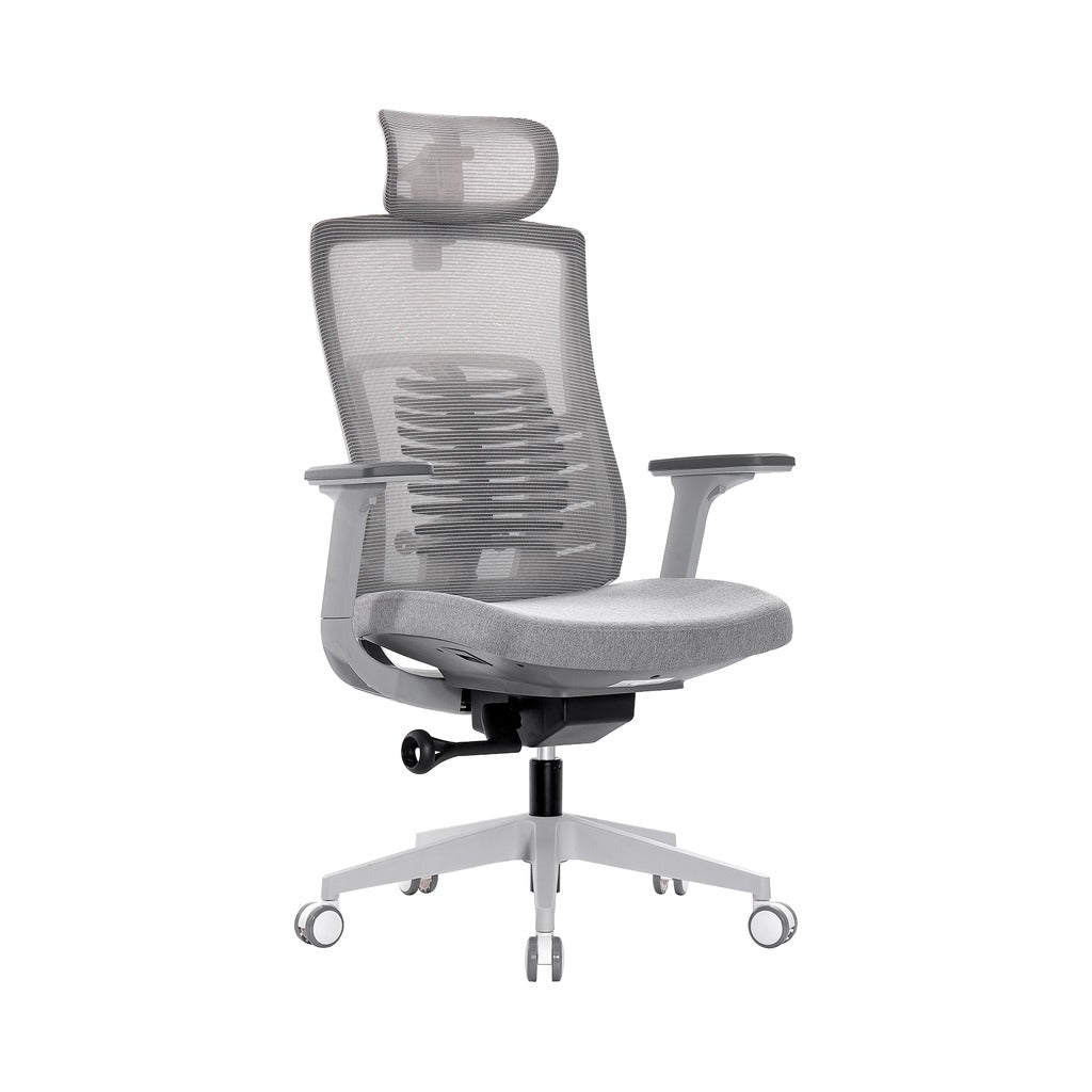 Fantech OC1 Ergonomic Mesh Office Chair with 4D Headrest and Sliding Seat - Gray