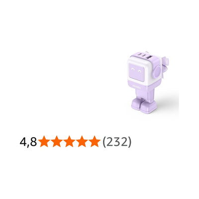 UGREEN Uno 65W GaN Triple-Port Wall Charger with LED Display - Purple