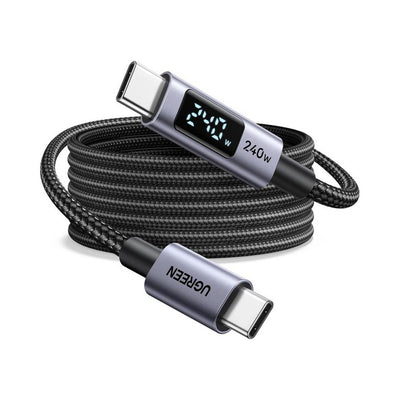 UGREEN USB-C to USB-C PD 60W Fast Charge Braided Cable - Titanium Gray
