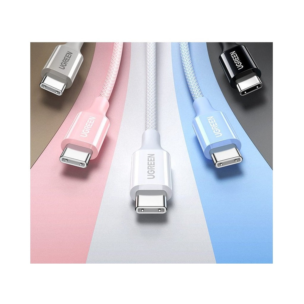 UGREEN USB-C to USB-C PD 60W Fast Charge Braided Cable - White