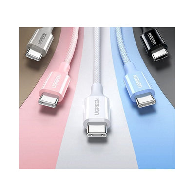 UGREEN USB-C to USB-C PD 60W Fast Charge Braided Cable - White