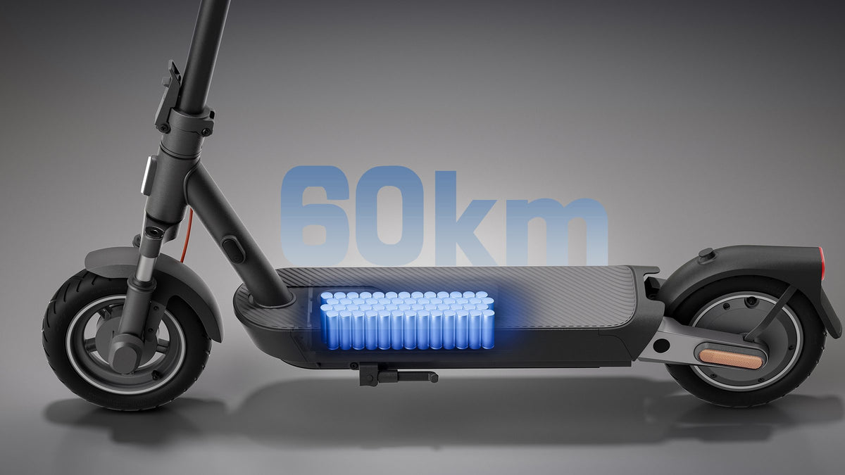 Xiaomi Electric Scooter 5 Pro - About 60 km per charge.