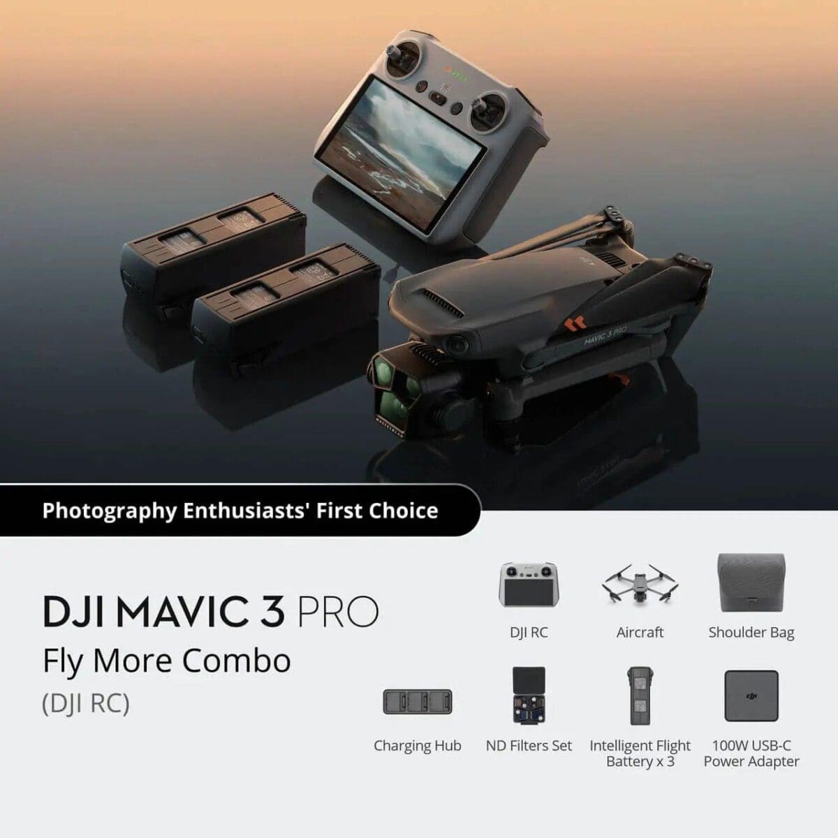 DJI Mavic 3 Pro Fly More Combo (DJI RC) – Quad Drone With 4/3 CMOS HasselBlad Camera and 5.1K Video
