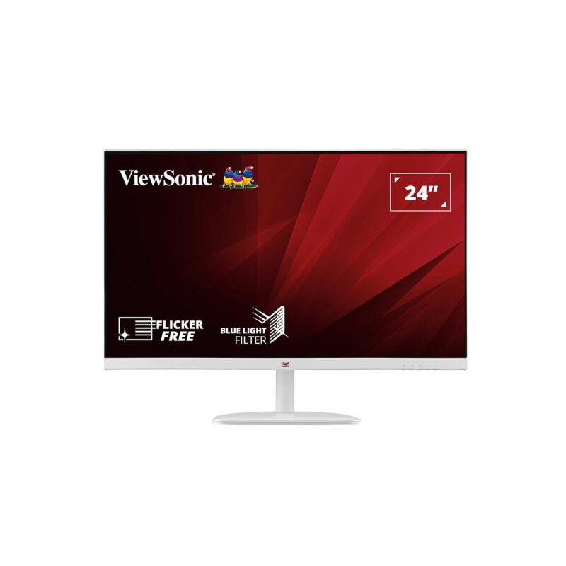 ViewSonic VA2430-H-W-6 (White 24-inch Full HD Monitor, Borderless Design, 60Hz)