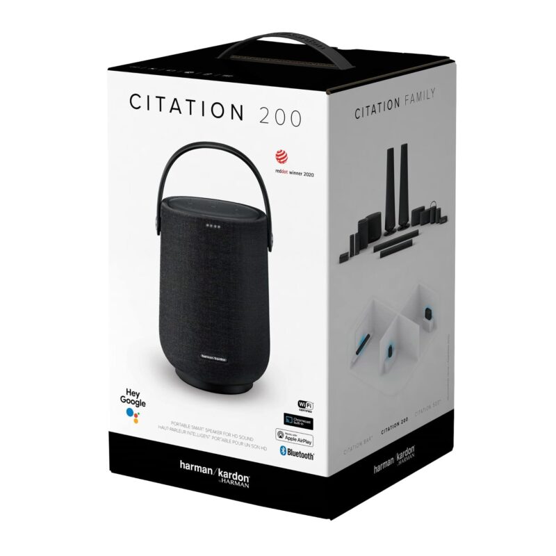Harman Kardon Citation 200 (Portable Smart Speaker, Bluetooth/WiFi, 8 Hours Playback Time, Built-in Google Assistant, Airplay Compatible)