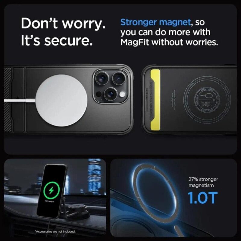 Spigen – Magnetic Rugged Armor MagFit – Apple iPhone 15 Pro