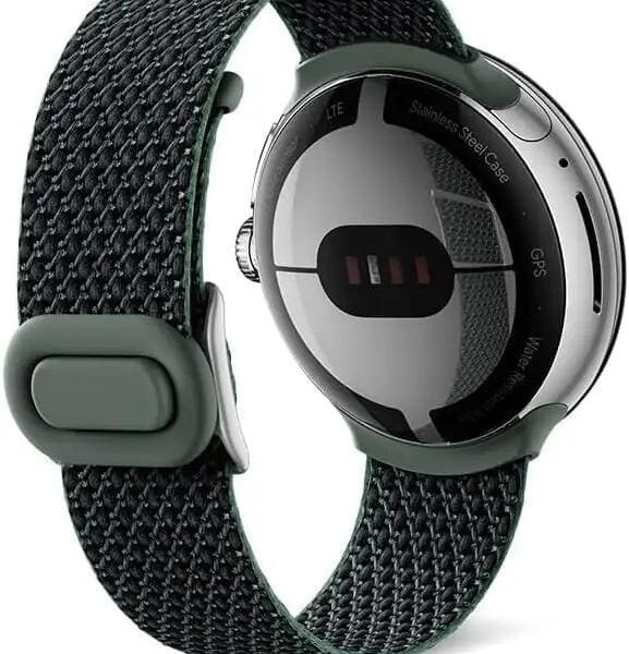 Google Pixel Watch Woven Band (Fun, Flexible Band Made With Recycled Polyester Yarn For Google Pixel Watch and Watch 2)