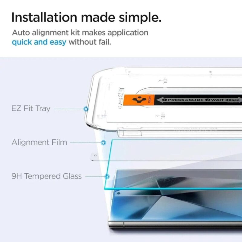 Spigen – Tempered Glass [GlassTR EZ FIT] – Samsung Galaxy S24 Ultra Screen Protector