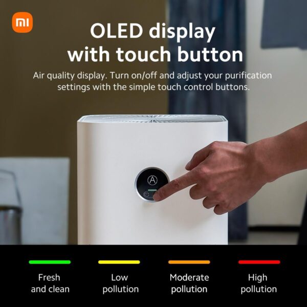 Xiaomi Smart Air Purifier 4 (Large Room Purification, OLED Touch Screen Display, Mi Home App, Works With Alexa)