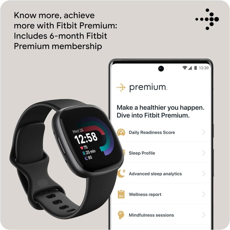 Fitbit Versa 4 (Fitness Smartwatch with Daily Readiness, GPS, 24/7 Heart Rate, 40+ Exercise Modes, Sleep Tracking)