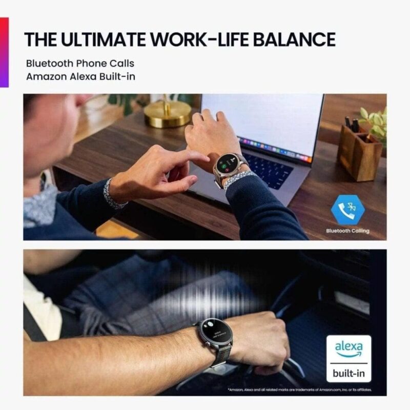 Amazfit Balance (47mm Smart Watch, Tracker & Health Analysis, Sleep Recovery, GPS, Built-In Assistant, Bluetooth Calls, Android/iOS Compatible)