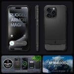 Spigen – Magnetic Rugged Armor MagFit – Apple iPhone 15 Pro
