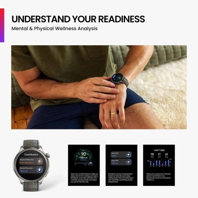 Amazfit Balance (47mm Smart Watch, Tracker & Health Analysis, Sleep Recovery, GPS, Built-In Assistant, Bluetooth Calls, Android/iOS Compatible)