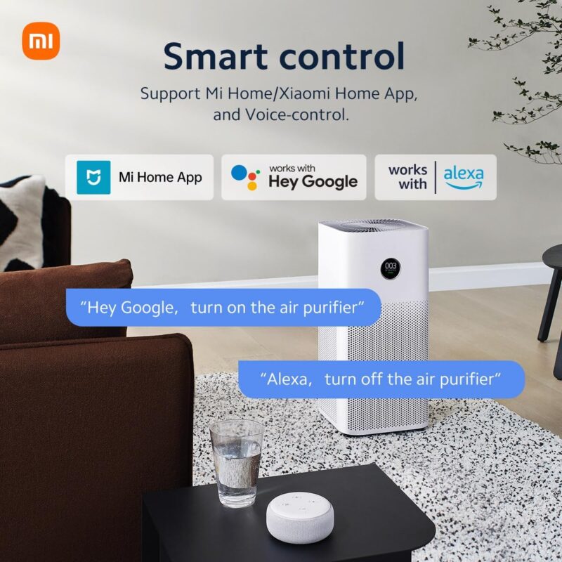 Xiaomi Smart Air Purifier 4 (Large Room Purification, OLED Touch Screen Display, Mi Home App, Works With Alexa)