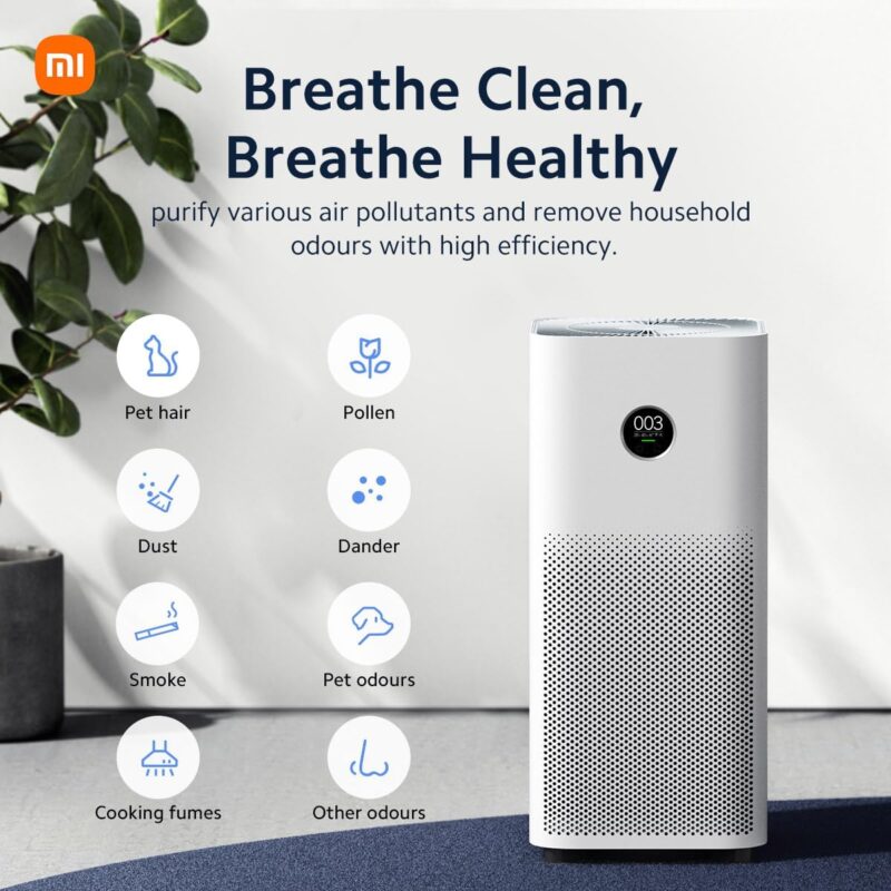 Xiaomi Smart Air Purifier 4 (Large Room Purification, OLED Touch Screen Display, Mi Home App, Works With Alexa)