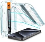 Spigen – Tempered Glass [GlassTR EZ FIT] – Apple iPhone 15 Pro Screen Protector