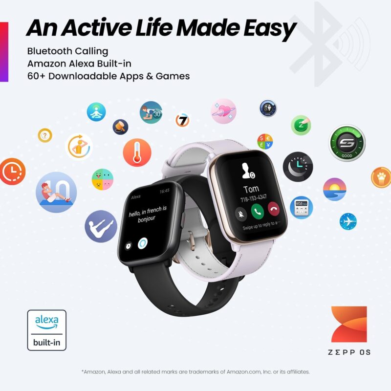 Amazfit Active (42mm Smartwatch, AI Fitness Tracker & Sleep Coach, GPS, Built-In Assistant, 14-Day Battery, 120+ Sports Modes, Android/iOS Compatible)