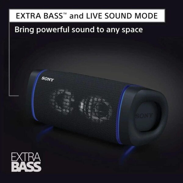 Sony SRS-XB33 (Extra Bass Wireless Bluetooth Portable Speaker, IP67 Waterproof, Indoor/Outdoor, 24 Hour Battery, Party Lights, USB-C)