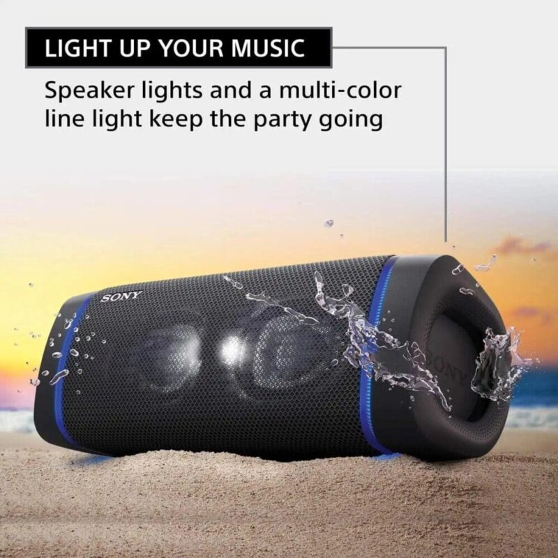 Sony SRS-XB33 (Extra Bass Wireless Bluetooth Portable Speaker, IP67 Waterproof, Indoor/Outdoor, 24 Hour Battery, Party Lights, USB-C)