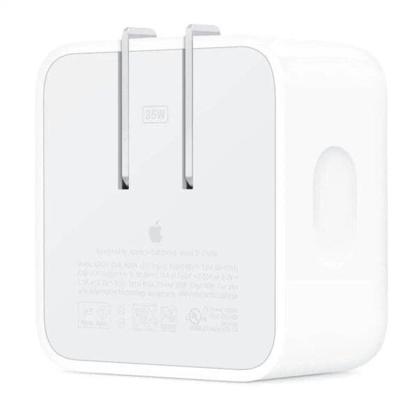 Apple Dual USB-C Port 35W Compact Power Adapter 2 PIN  – White (MNWM3)
