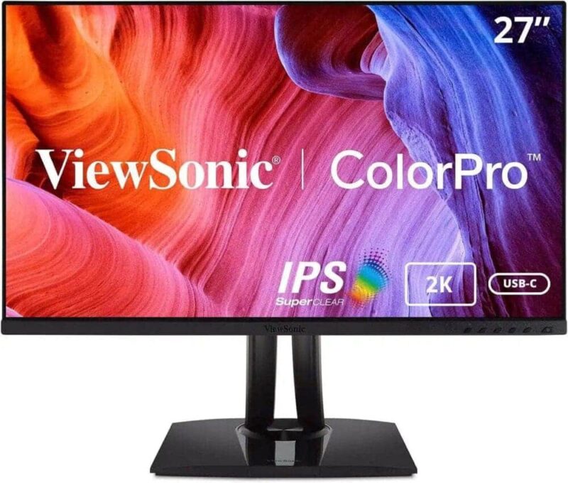 ViewSonic ColorPro 2K QHD Pantone| sRGB| USB-C 60W|CAM/CAD| Portrait mode for photography| TÜV certified for blue light filter| Auto Pivot, Swivel, Tilt, and Height adjust| Split Screen|  – 27 Inch (VP2756-2K)