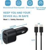 Samsung Dual Ports Car Charger 15W with Type-C 45W Port – Black
