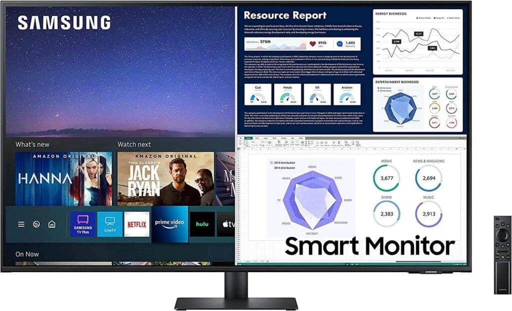 Samsung Smart Monitor M70B |HDR10 | Bixby | Smart | Real Sound | Bluetooth | WIFI | Wireless Display | Black – 43 Inch   (LS43BM702UNXZA)