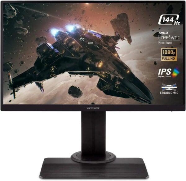 ViewSonic Gaming Elite| 3-side Borderless Display| 1ms GtG Response| AMD FreeSync| SuperClear IPS tech| Smooth and Crisp Gameplay| Swivel| Flicker-FREE| Blue Light Filter| Tilet, Pivot and Height adjust – 24 Inch  (XG2405)