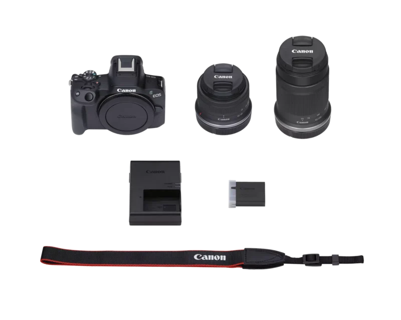 Canon EOS R50 RF-S 18-45mm F4.5-6.3 IS STM/RF-S 55-210mm F5-7.1 IS STM Twin kit | Camera & Lens