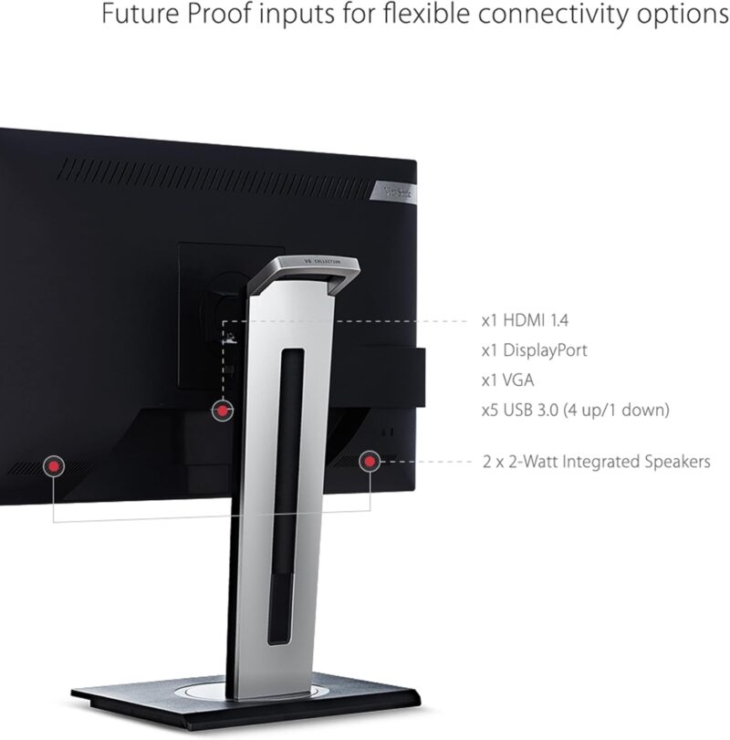 ViewSonic VG2448 (24-inch Full HD Monitor, 5ms GTG Response Time, Built-in Speakers)