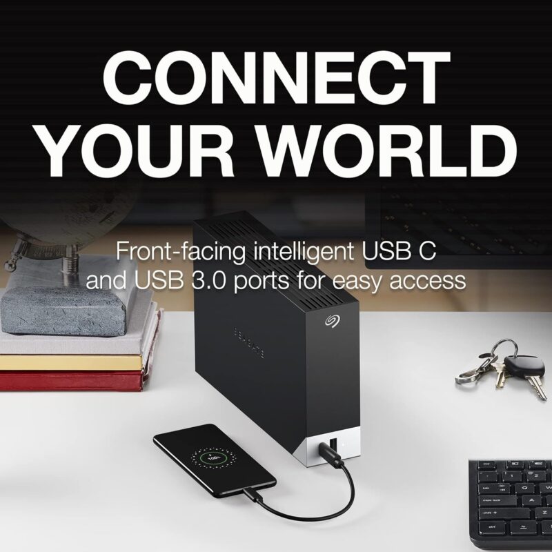 Seagate OneTouch HUB (External Hard Drive Desktop HDD, USB-C and USB 3.0 Port – for Desktop, Workstation, Laptop and Mac)