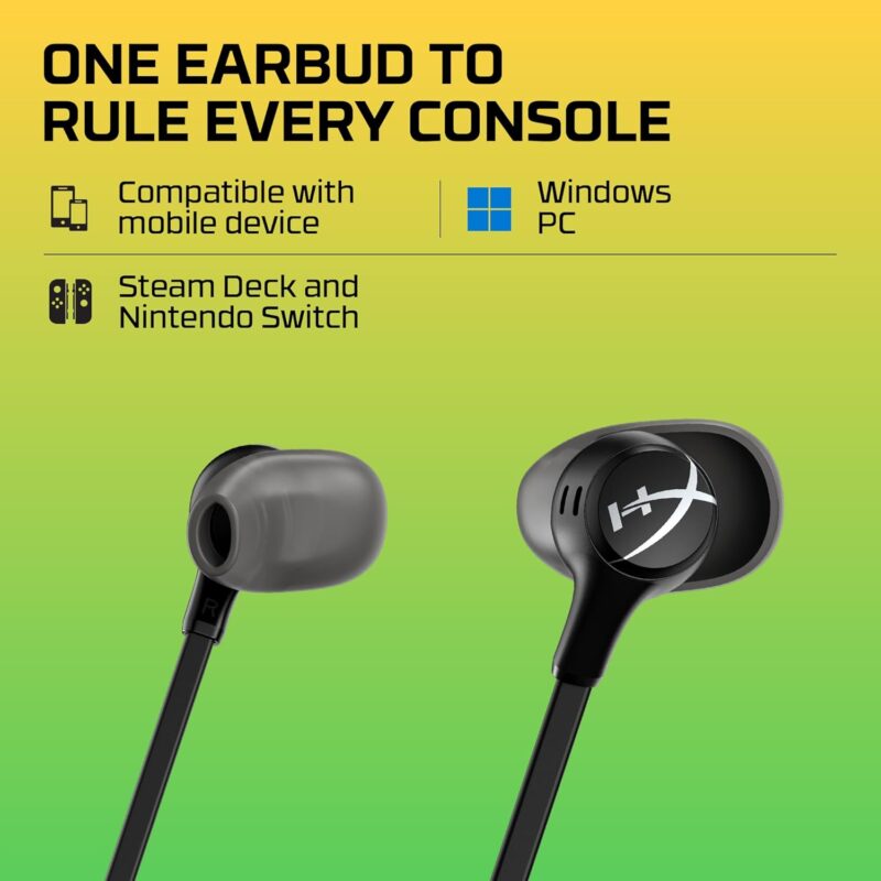 HyperX Cloud Earbuds II (14mm Drivers, Hard-Shell Case, 3.5mm Plug, Built-in Microphone, For PC, Mobile, Nintendo Switch)