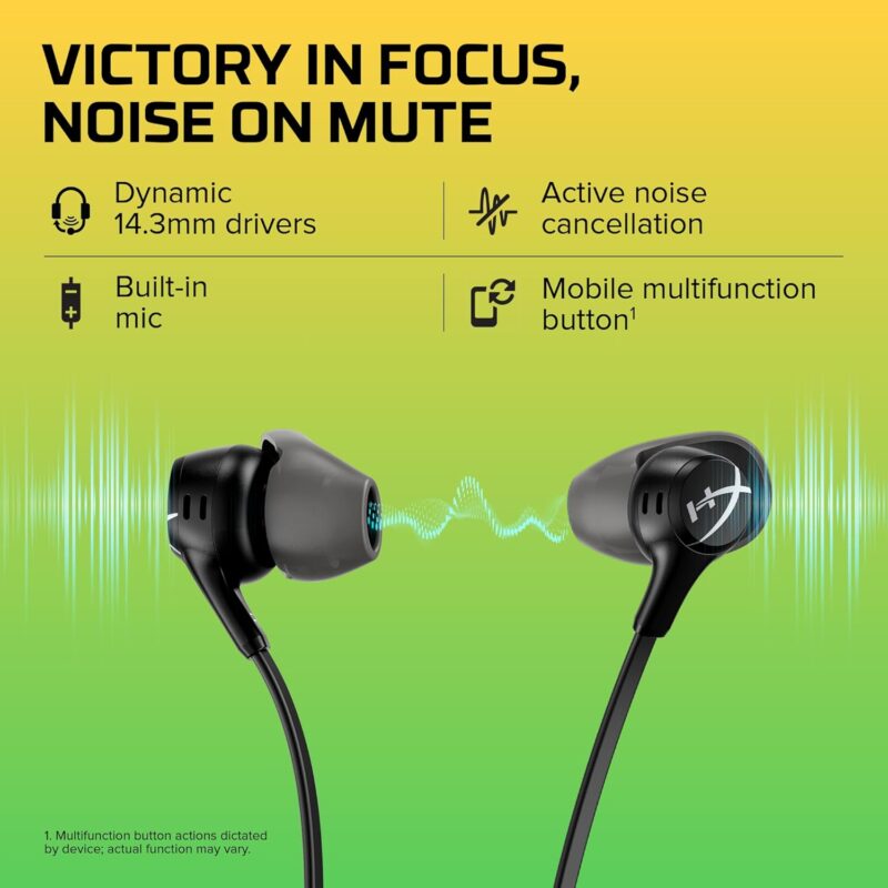 HyperX Cloud Earbuds II (14mm Drivers, Hard-Shell Case, 3.5mm Plug, Built-in Microphone, For PC, Mobile, Nintendo Switch)