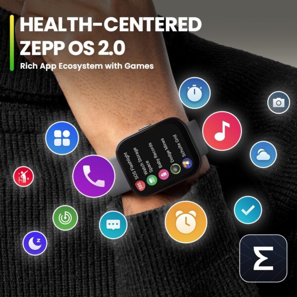 Amazfit BIP 5 (46mm Smartwatch, GPS, Bluetooth Calling, 10-Day Battery, Heart-Rate & VO2 Max, Sleep Health Monitoring, AI Fitness)