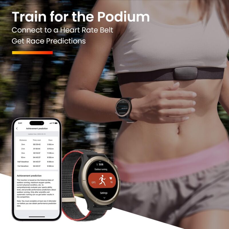 Amazfit Cheetah Pro (47mm Smart Watch with Dual-Band GPS, Route navigation, Offline Maps, Training Template, 1.45” AMOLED, 14-Day Battery)