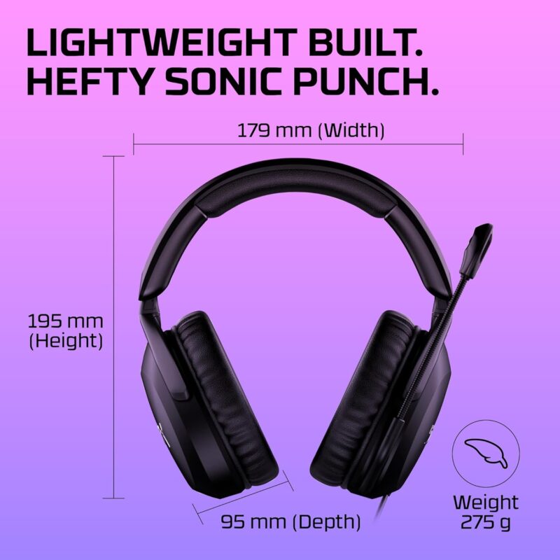 HyperX Cloud Stinger 2 (DTS Wired Gaming Headset, Spatial Audio, Lightweight With mic, Swivel-to-Mute, 50mm Drivers)