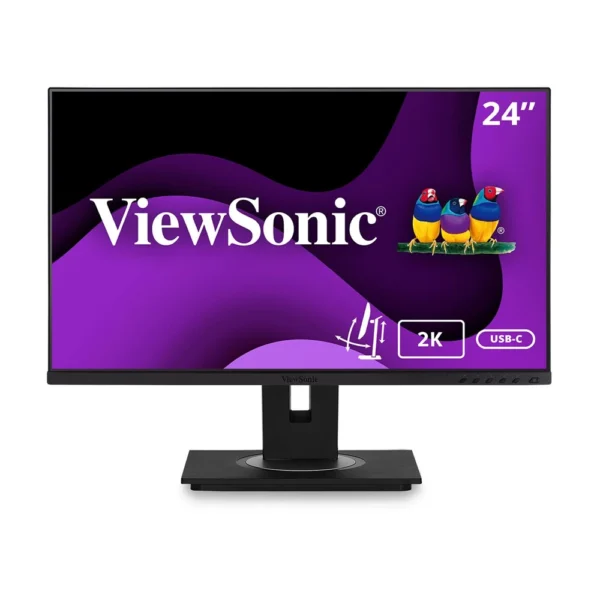ViewSonic Business Monitor | VG2455 | Advanced Ergonomics |  tilt, swivel, pivot & height adjustment| 3 Sided Frameless |Optimized Viewing |Client mount compatible | Cable management | Carrying handle | 2W Dual speaker | 2 Years Warranty