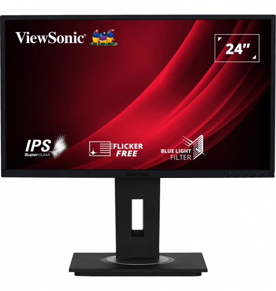 ViewSonic Monitor | VG2448 | Advanced ergonomics | Built-in Speakers | Flicker-Free technology | Blue Light Filter | Eco friendly | Tilt| 2 Years Warranty