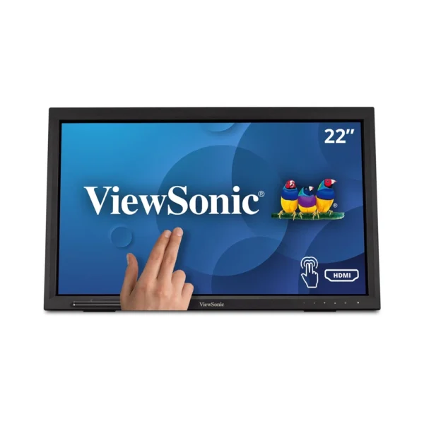 ViewSonic Monitor | TD2223 | IR Touchscreen | Blue Light Filter | USB Hub | Flicker-Free | 2w Built-In Speakers | Magnetic pen placeholder | Adjustable back tilt up to 40-degrees | Scratch-resistant 7H hardness screen