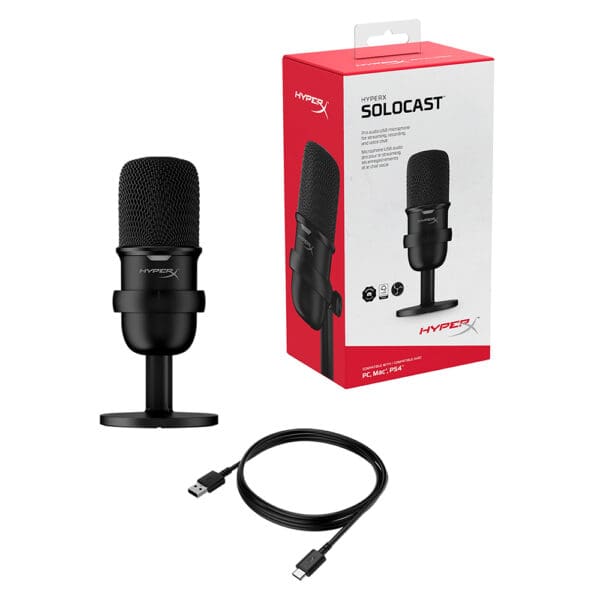 HyperX SoloCast Wired USB Condenser Gaming Microphone WHITE
